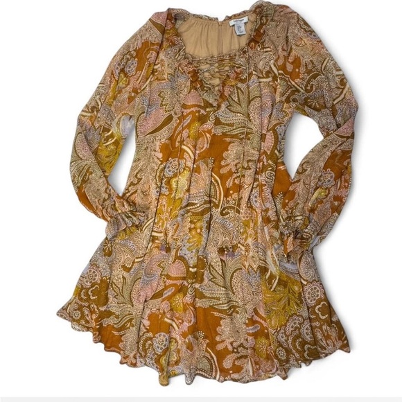 Haute Hippie Paisley Women’s Babydoll Dress in Earthy Tones - Picture 1 of 8